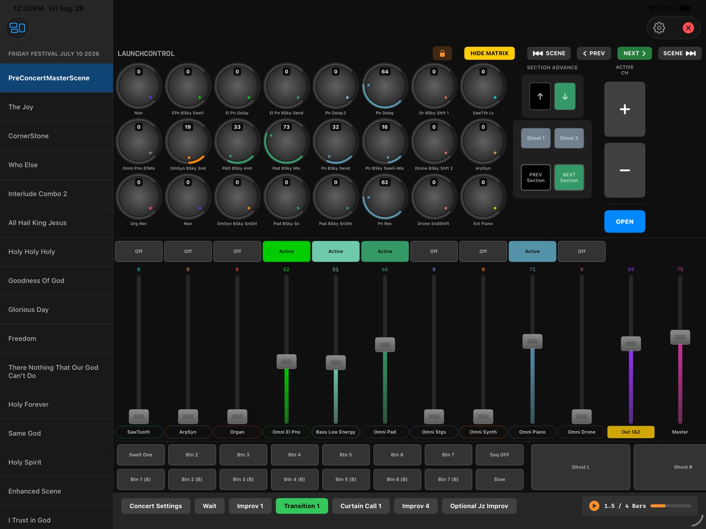 Remote, Mixer layout